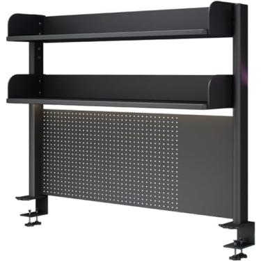 Imagem de Prateleira Organizadora De Mesa Com Grampo Em, Estação De Trabalho De Pegboard Extensor De Mesa, Acessórios De Mesa De Computador Para Escritório, Painel De Privac, One Color, 100cm/39.3in
