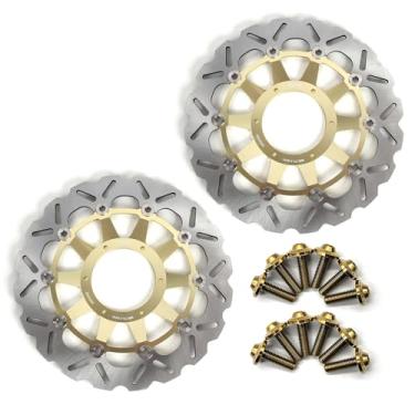 Imagem de Arashi Discos de freio dianteiro Rotores com parafusos de montagem para Honda CBR1000RR 2006-2007, VTR1000 SP1 RC51 2000-2004, acessórios de substituição de motocicleta dourados