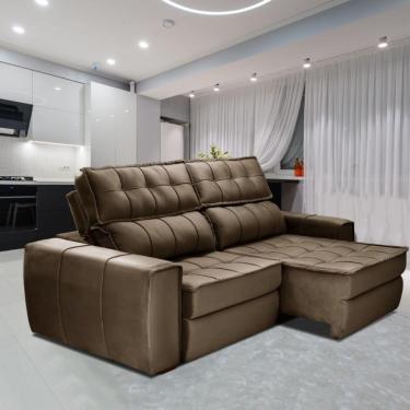 Imagem de Sofá 254 Cm 3 Lugares Retrátil Reclinável Matielo América Marrom