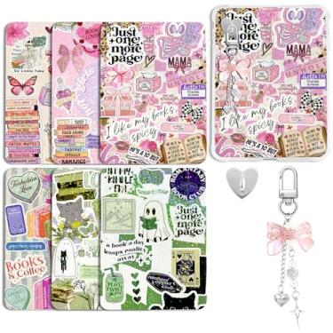 Imagem de Fyoutt 6 peças de papel cartolina para leitor eletrônico Kindle Insert para capa transparente 17,3 cm x 12,2 cm tema engraçado E-Reader inserção de capa traseira acessórios de decoração para papel