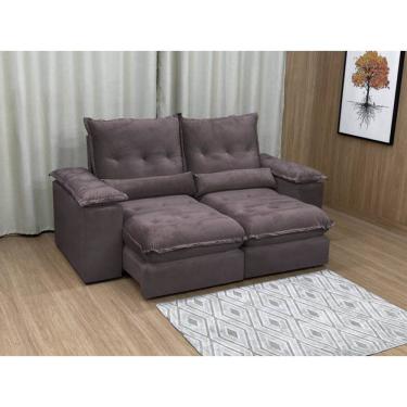 Imagem de Sofá Retrátil Reclinável 2,50 m Marrom 500 Guanabara