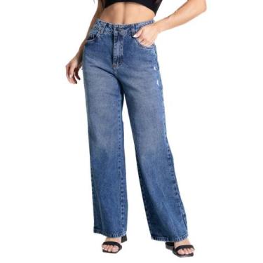 Imagem de Calca f petit wide j sav le2818/25 - indigo 40 - Sawary, Azul, 40