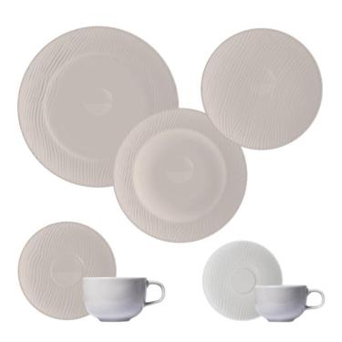 Imagem de Jogo Jantar Chá Café 42 Peças Dunas Cinza Germer Porcelanas