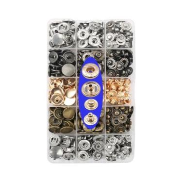 Imagem de Conjunto De Botões De Pressão Metálicos Com Alicate Para Costura De Ro