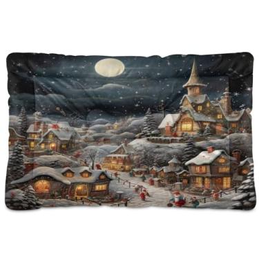 Imagem de Wassud Cama para cães de véspera de Natal para cães pequenos, tapete lavável para animais de estimação, cama de gato para dormir, viagens, 45 x 61 cm