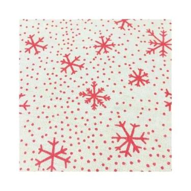 Imagem de Toalha De Mesa De Linho Com Estampa De Floco De Neve Branco E Alce Ver