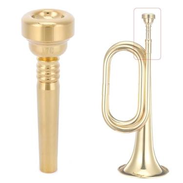 Imagem de Naroote Bocal de Trompete Dourado de para Tocar Sem Esforço, Ideal para Entusiastas de Instrumentos Musicais, Material de Latão