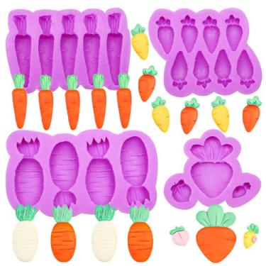Imagem de Molde de silicone de cenoura, moldes de silicone de resina de Páscoa, moldes de chocolate para fondant, ferramentas de decoração de bolos faça-você-mesmo doces de açúcar topo de cupcake suprimentos de