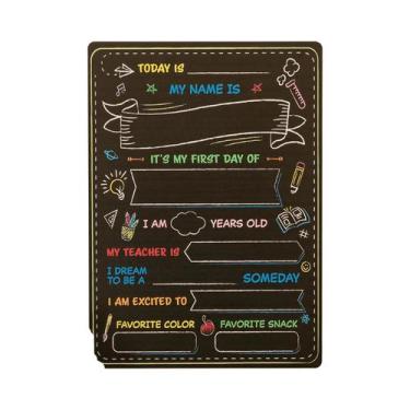 Imagem de Placa De Quadro Negro Dupla Face Para O Primeiro E Último Dia De Aula 
