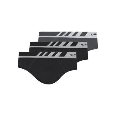 Imagem de Kit com 3 Cuecas Slip Lupo 691002 Colorido, Chumbo, P