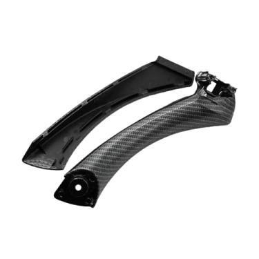 Imagem de Maçaneta Interna Da Porta Traseira De Fibra De Carbono, Guarnição Compatível Com BMW Série 3 E90 E91 E92 E93 2005 2006 2007 2008 2009 2010 2011 2012(Right)