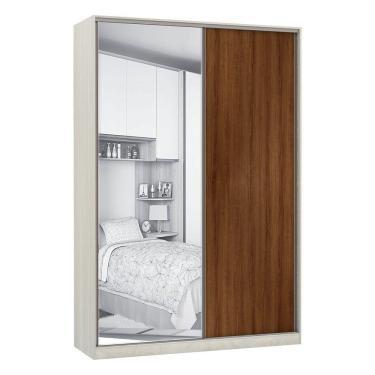 Imagem de Guarda-roupa 2 Portas De Correr 160Cm Crema Nogueira Dourado