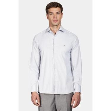 Imagem de Camisa Aramis Social Regular Tricoline Maquinetada Cinza-Masculino
