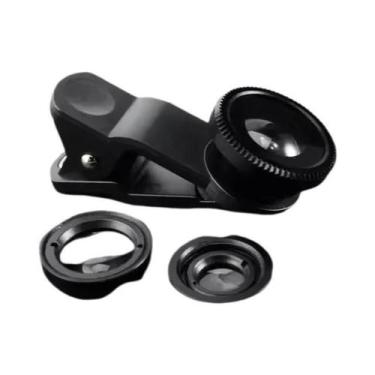 Imagem de Lente Micro Fisheye Grande Angular 3 Em 1 Com Zoom Para iPhone Xiaomi 