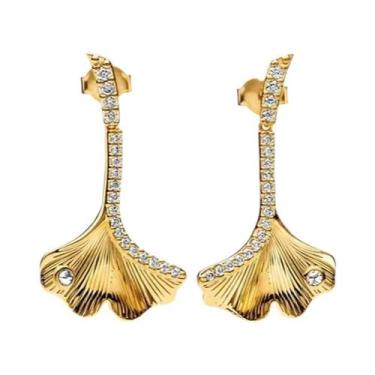 Imagem de Brincos De Coração Em Ouro Rosa Com Floco De Neve, Joias De Prata Este