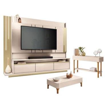 Imagem de Home Theater Montane Off White Champanhe Com Mesa De Centro Liz E Apar
