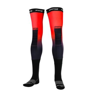 Imagem de Meia Meião Mattos Brace Cano Alto Cross Trilha Moto Vermelho - MATTOS 