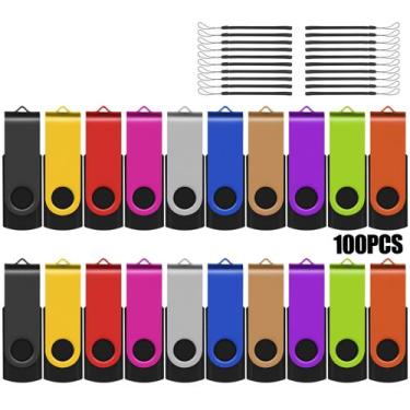 Imagem de Flash Drives EASTBULL 2GB USB 2.0 Paquete de 100 con Cordón