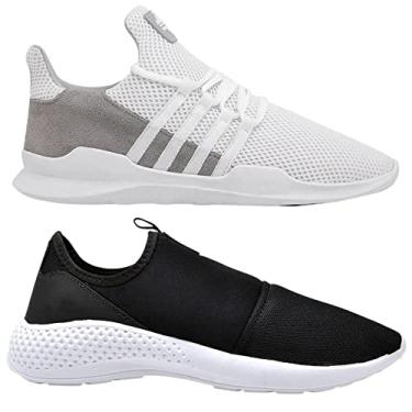 Imagem de Kit 2 Sapatilha Tênis Caminhada Corrida Academia Leve Macio Confortável - 36 - Branco