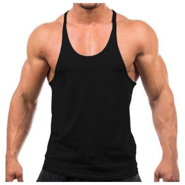 Imagem de Camiseta Regata Cavada Masculina Fitness Academia Lisa-Masculino