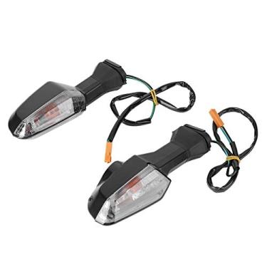 Imagem de Qiilu Luzes de seta de motocicleta, luzes indicadoras de seta de LED adequadas para Kawasaki Z250 Z750R (preto fumado)