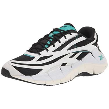 Imagem de Reebok Tênis de corrida masculino Zig Kinetica 2.5 Fitness Workout, preto/branco/azul-petróleo clássico, 9.5 Women/8 Men