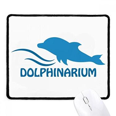 Imagem de Mouse pad com estampa de golfinho de natação azul oceano borda costurada tapete de borracha para jogos
