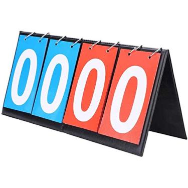 Imagem de Placar Flipper Portátil Dobrável Mesa Esportiva Pontuação Keeper 2/4 Dígitos Esportes Dígitos Placar para Indoor Outdoor Basketball Futebol Beisebol (4 dígitos)