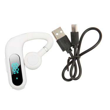 Imagem de Yunir Fones de ouvido de condução óssea V5.3 Fone de ouvido aberto sinal estável de de som 180° microfone rotativo de longa duração da bateria (branco)