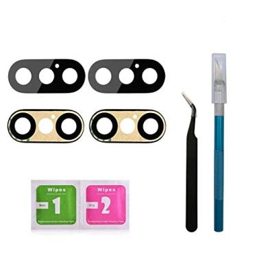Imagem de Pacote com 2 lentes originais originais de vidro para câmera traseira traseira para iPhone Xs/iPhone Xs Max com adesivo e kit de ferramentas de reparo
