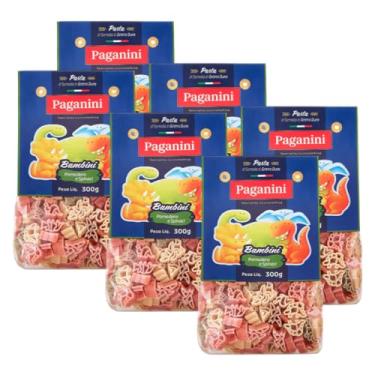Imagem de Kit 6X: Macarrão Bambini Dinossauro Tricolore Paganini 300g
