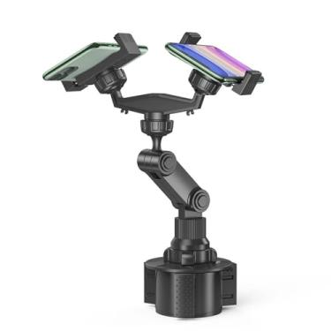 Imagem de Suporte de Telefone de Copo Duplo para Carro, Suporte de Telefone de Copo Universal para Carro, Com Suporte Ajustável de 360 ​​°, Suporte de Celular para Automóvel para 7 8