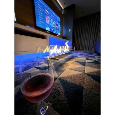 Imagem de Lareira Ecológica Grande 90cm Completa Etanol/Álcool Inox - MAGIC FIRE