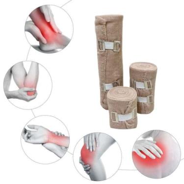 Imagem de Kit com 3 Faixa Ortopédica Alta Elasticidade e Compressão Bandagem Elá