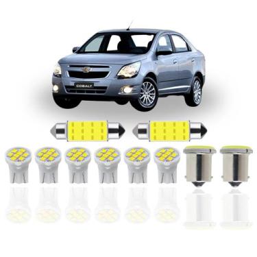 Imagem de kit Lâmpada led Chevrolet Cobalt 2011 a 2014 Farolete Ré Placa Teto T1