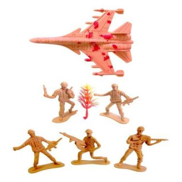 Imagem de Kit de soldado de plástico guerra exército Infantil Bonecos Soldadinho