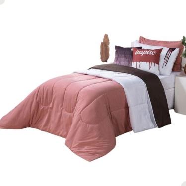 Imagem de Edredom Solteiro Colorido Jogo Com 5 Peças Dupla Face 400 Fios - MR En