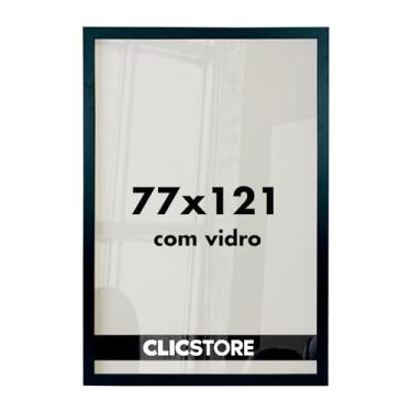 Imagem de Moldura Quadro 77x121 cm Decoração Criativa Quebra Cabeça Puzzle 3000 peças Parede Sala Escritório Game Office com Vidro (Preto)