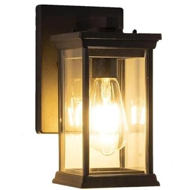 Imagem de Luminárias de parede de ferro preto vintage de meados do século com base E26/E27, arandelas de parede, personalidade, simplicidade, luz de parede interna e externa para corredor, escadas, sa