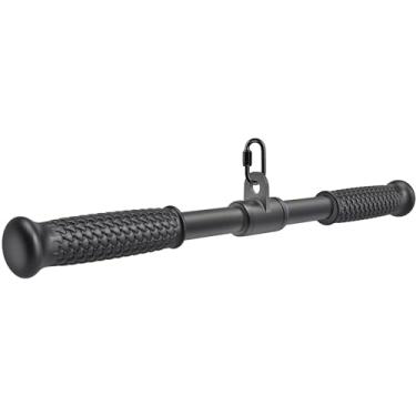 Imagem de SELEWARE Barra reta giratória de 45,7 cm, barra de puxar para baixo com aderência antiderrapante, acessório de máquina de cabo para sistema de polia de academia em casa