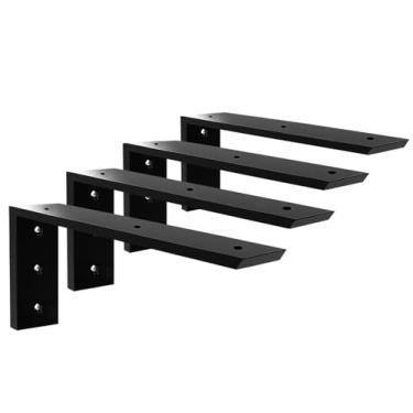 Imagem de Laxama Suporte De Bancada 18" 4 Unidades Suporte De Bancada Para Granito 3/8" De Espessura 18"X8"X2,5" Suportes Em L Para Serviços Pesados Suportes De Prateleira Mísulas De Metal Para Bancadas De Quar