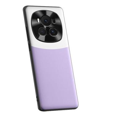 Imagem de POYUFRG Capa ultrafina para Honor Magic 6 Pro/6, capa de câmera moderna de couro vegano à prova de choque, roxa, 6 Pro