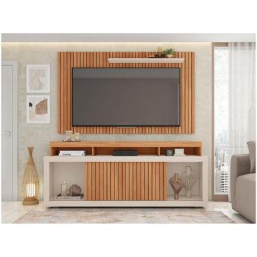 Imagem de Rack para TV até 60 com Painel 2 Portas Caemmun New Oscar, Freijó e Of