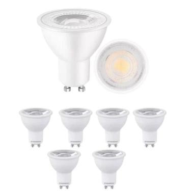 Imagem de 7 Lâmpada Led Dicroica Bivolt Gu10 7w Mr16 Branco Quente 24 - SAVE ENE