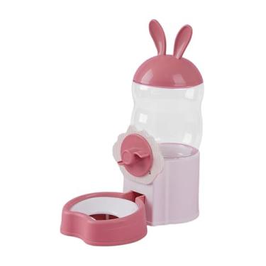 Imagem de ＡＷＨＡＯ Bebedouro para cães e gatos, tigela de água com superfície lisa e fácil de limpar, bebedouro para pintinhos pequenos animais de estimação, Rosa