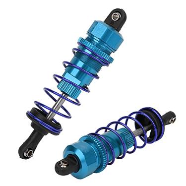 Imagem de Drfeify Damper de Choque Dianteiro Ajustável para 1/10 Carros RC, Acessório de Liga de Alumínio Resistente para Entusiastas de Corrida Redcat HSP, Cor Laranja, Conjunto de 2 (Azul)