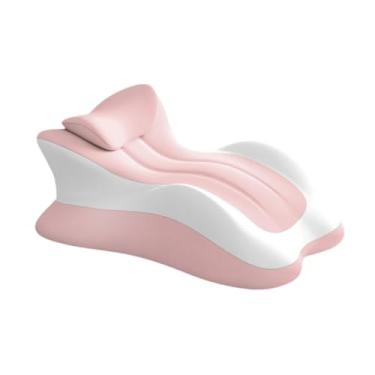 Imagem de Ｂｅｓｇａ Travesseiro de cama para posição deitada em cunha para adultos, travesseiro de leitura, capa de tecido removível, multiuso para elevação de pernas e, Rosa