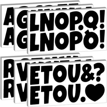 Imagem de Bemeol Letras de quadro de avisos de 6 cm, 432 peças, 36 folhas, letras recortadas, letras recortadas para cartaz, decoração escolar, sala de aula, casa, sala de aula, (preto)