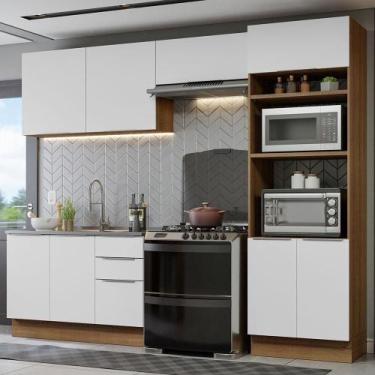 Imagem de Armário De Cozinha Completa 270cm Rustic/branco Stella Madesa 05 Rusti