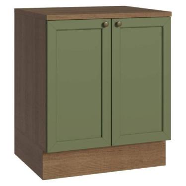 Imagem de Balcão De Cozinha 70 Cm 2 Portas Rustic/verde Vik Madesa